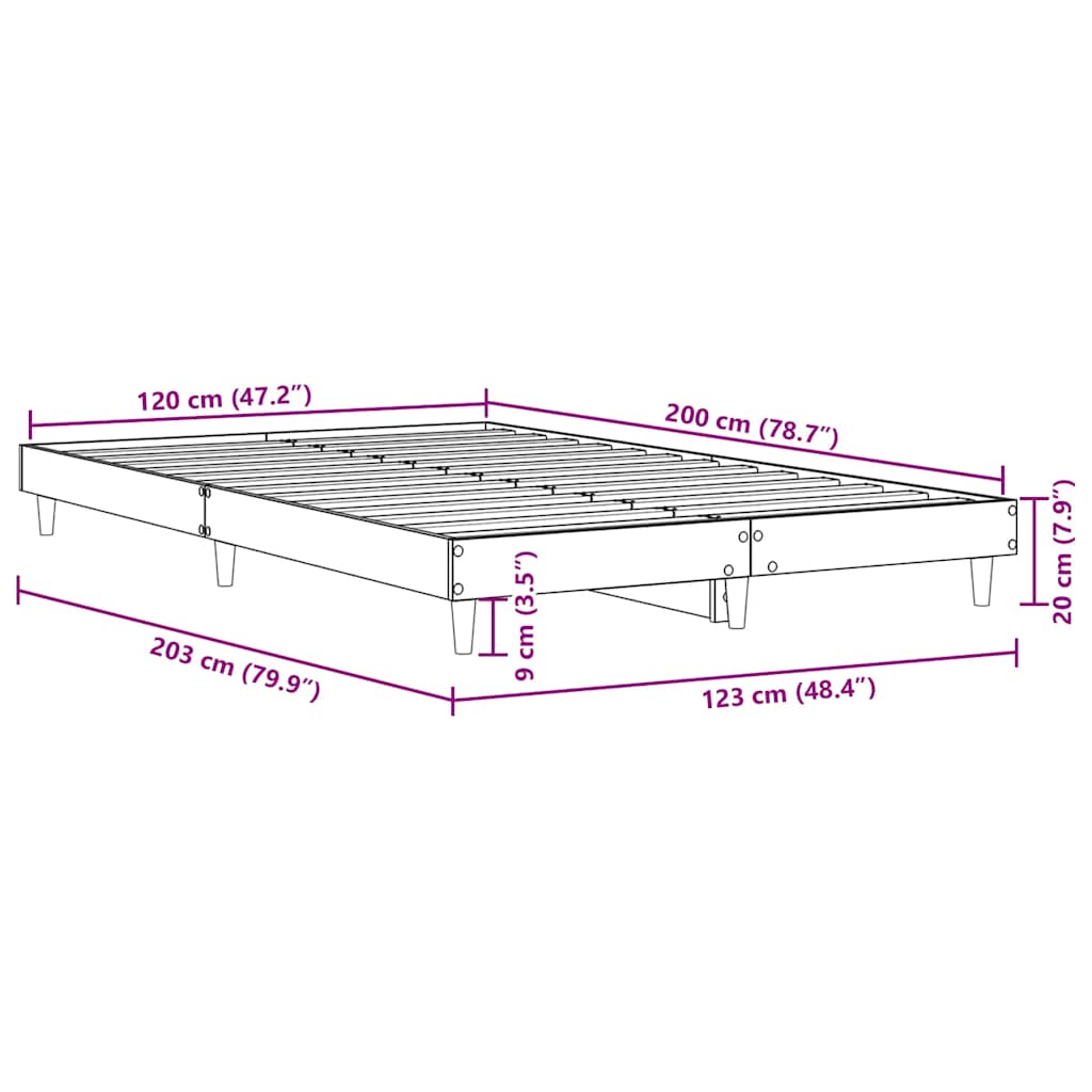 Estrutura cama s/ colchão derivados de madeira carvalho sonoma