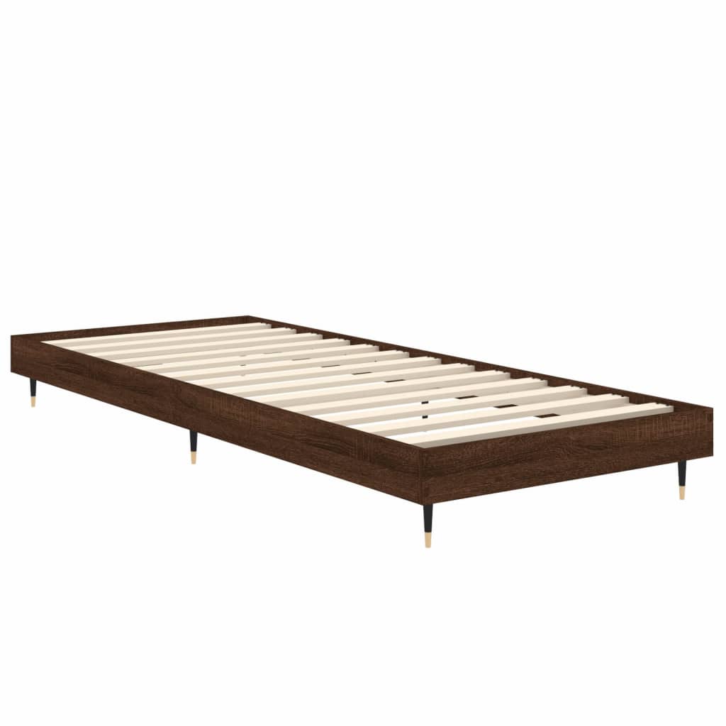 Estrutura cama s/ colchão derivados madeira carvalho castanho