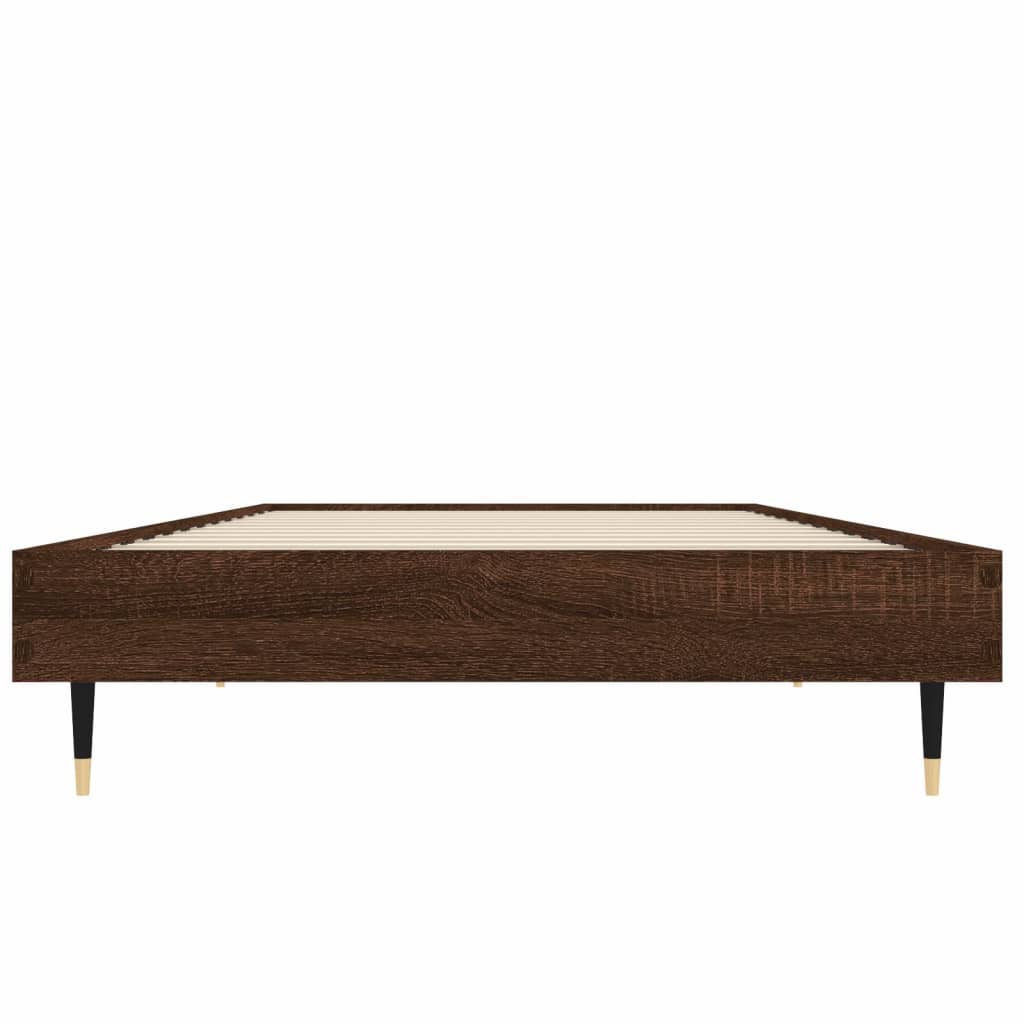 Estrutura cama s/ colchão derivados madeira carvalho castanho