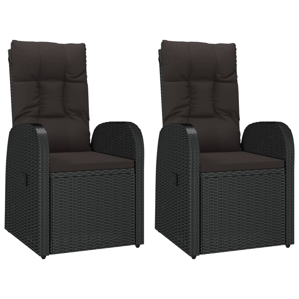3 pcs conjunto lounge de jardim vime PE e aço preto