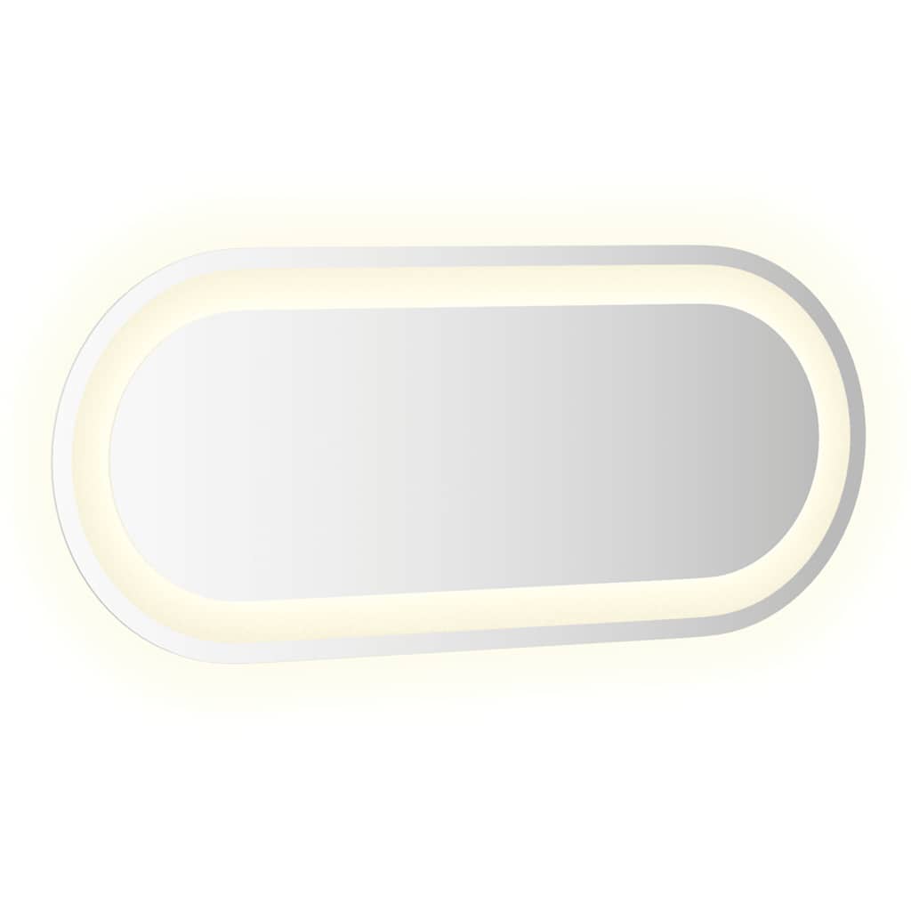 Espelho de casa de banho com luzes LED oval 70x30 cm