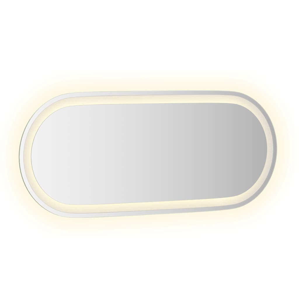 Espelho de casa de banho com luzes LED oval 90x40 cm