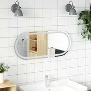 Espelho de casa de banho com luzes LED oval 90x40 cm