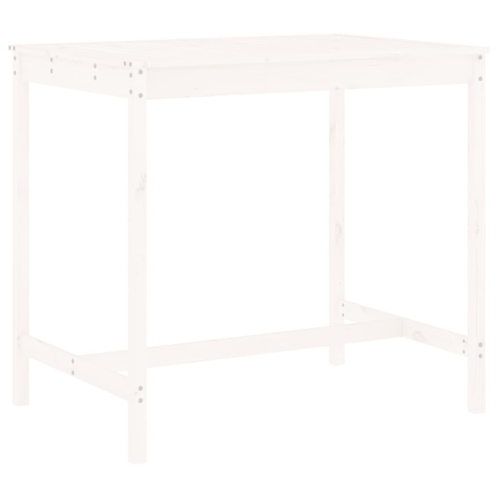 5 pcs conjunto de bar para jardim pinho maciço branco