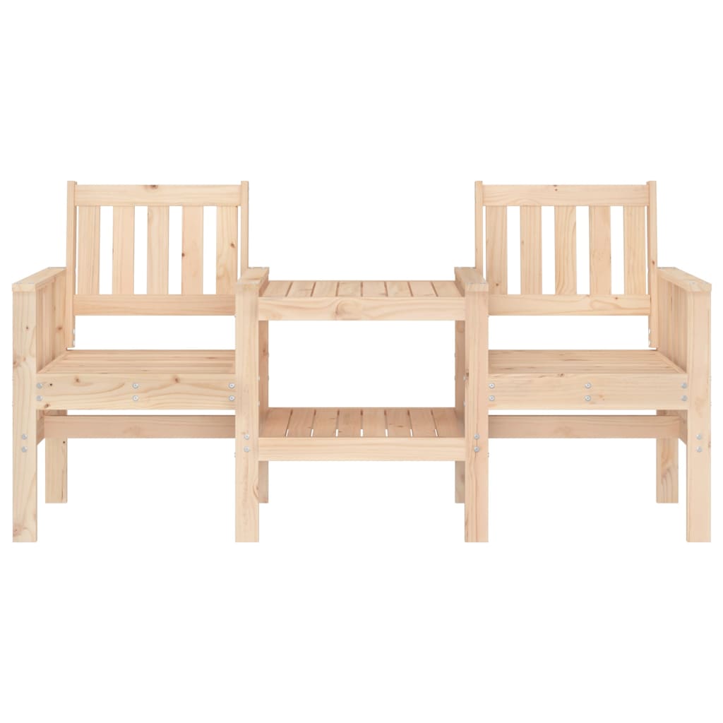 Banco de jardim 2 lugares com mesa pinho maciço branco