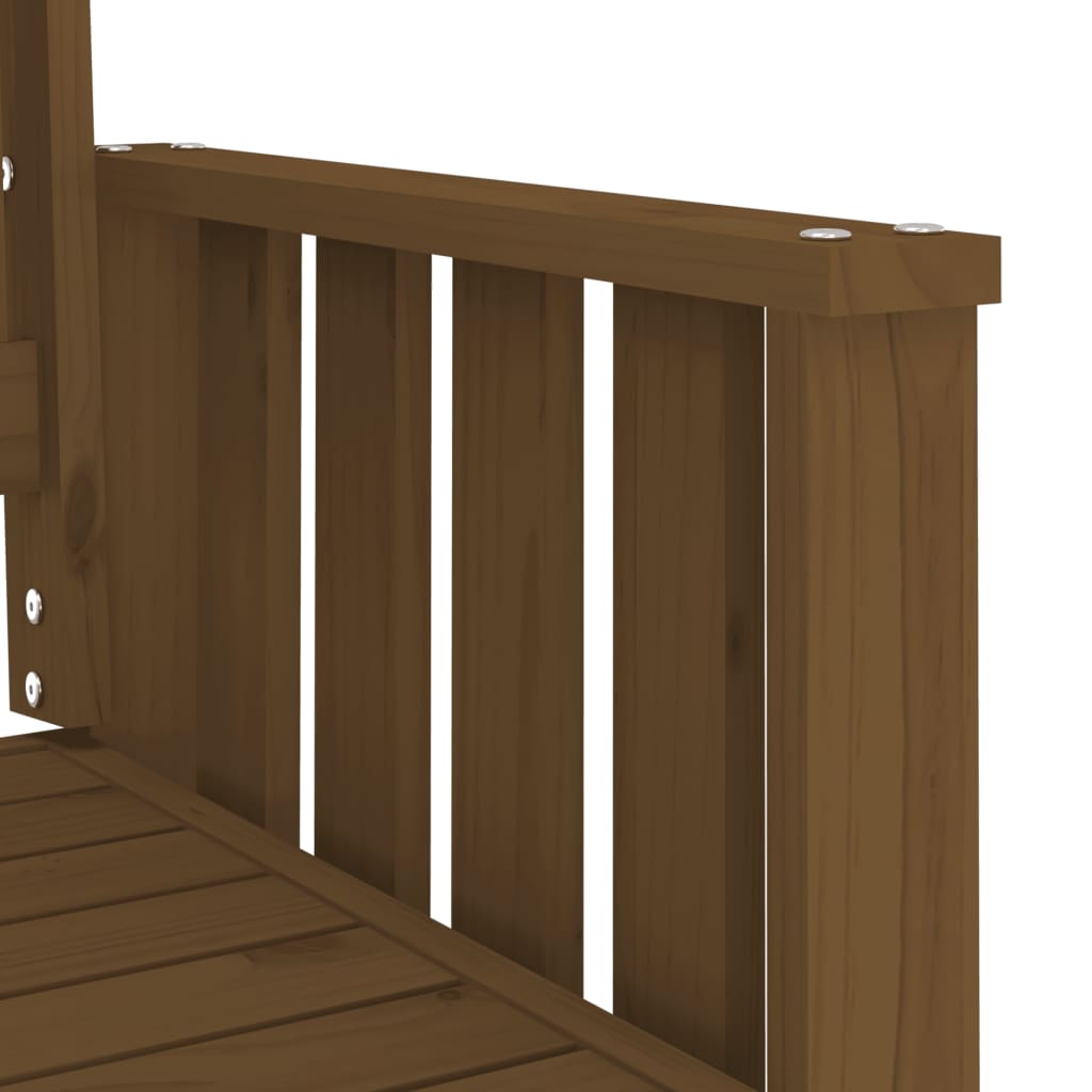 Banco de jardim 2 lugares com mesa pinho maciço branco