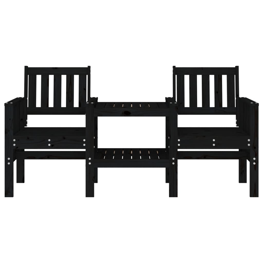 Banco de jardim 2 lugares com mesa pinho maciço branco