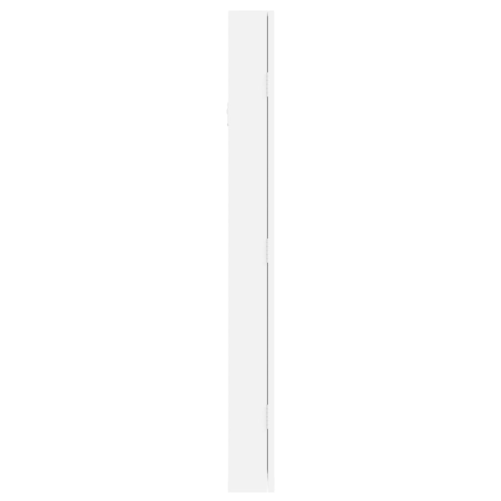 Móvel para joias de parede espelhado 30x8,5x90 cm branco