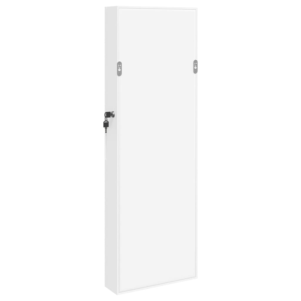 Móvel para joias de parede espelhado 30x8,5x90 cm branco