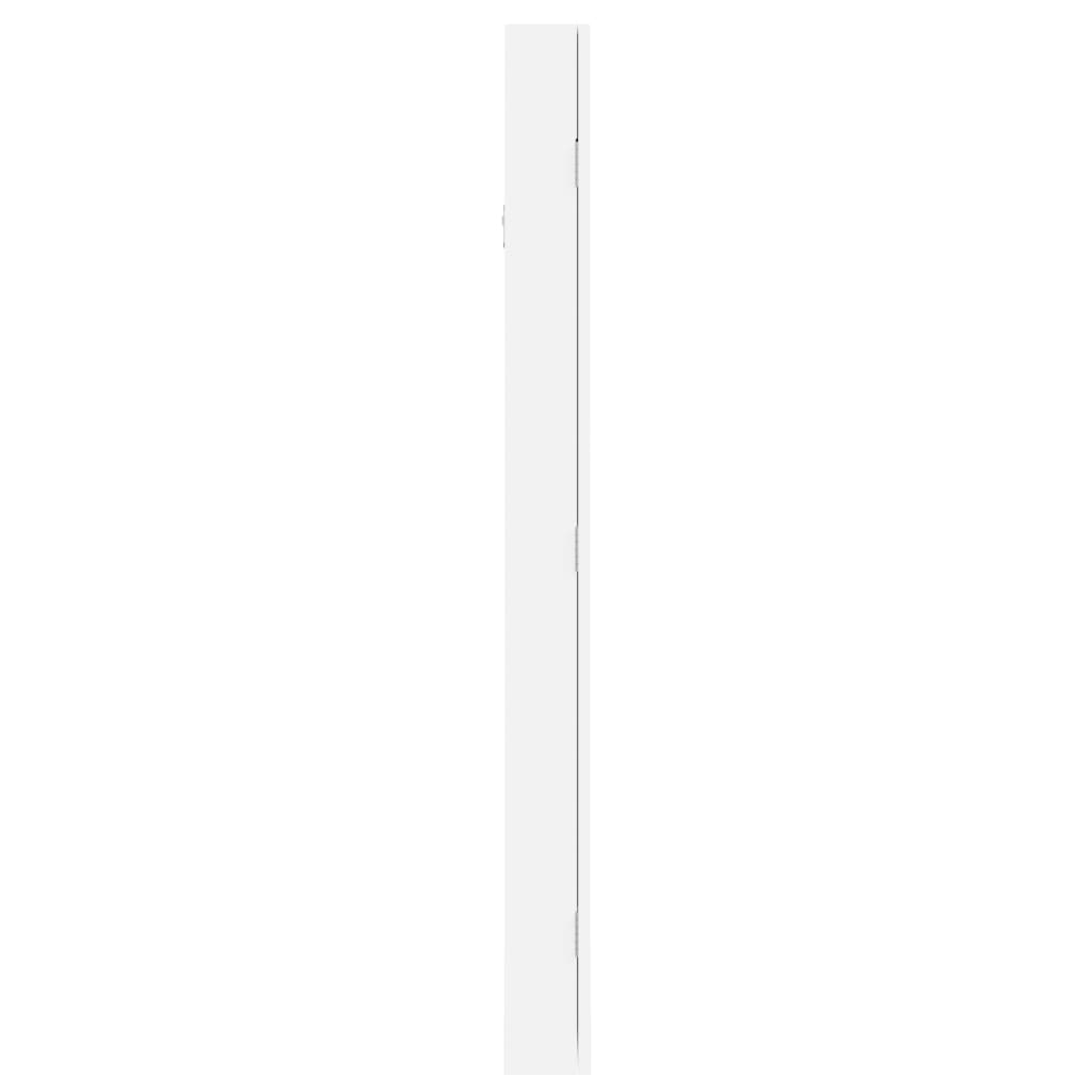 Móvel para joias de parede espelhado 30x8,5x106 cm branco