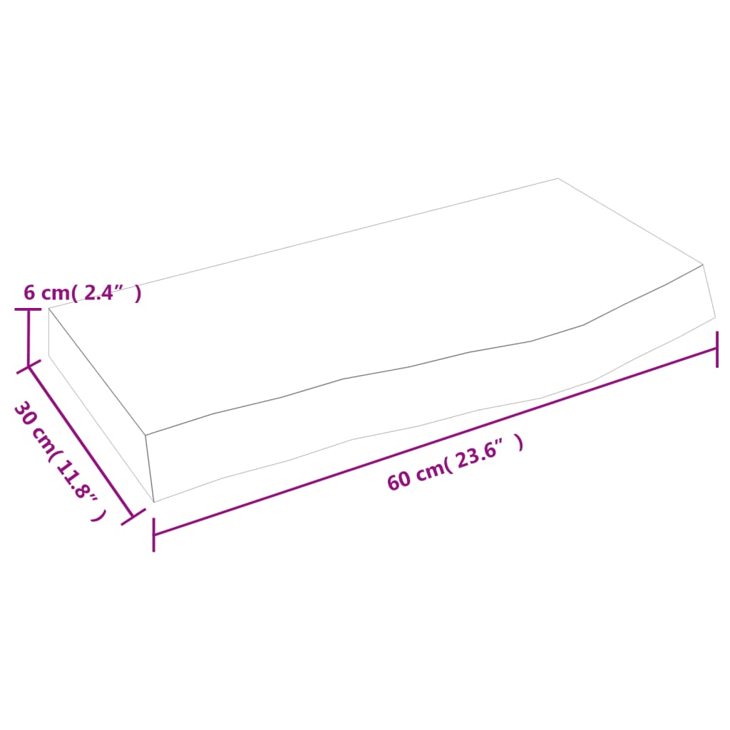 Prateleira de parede 60x30x(2-6) cm carvalho tratado castanho