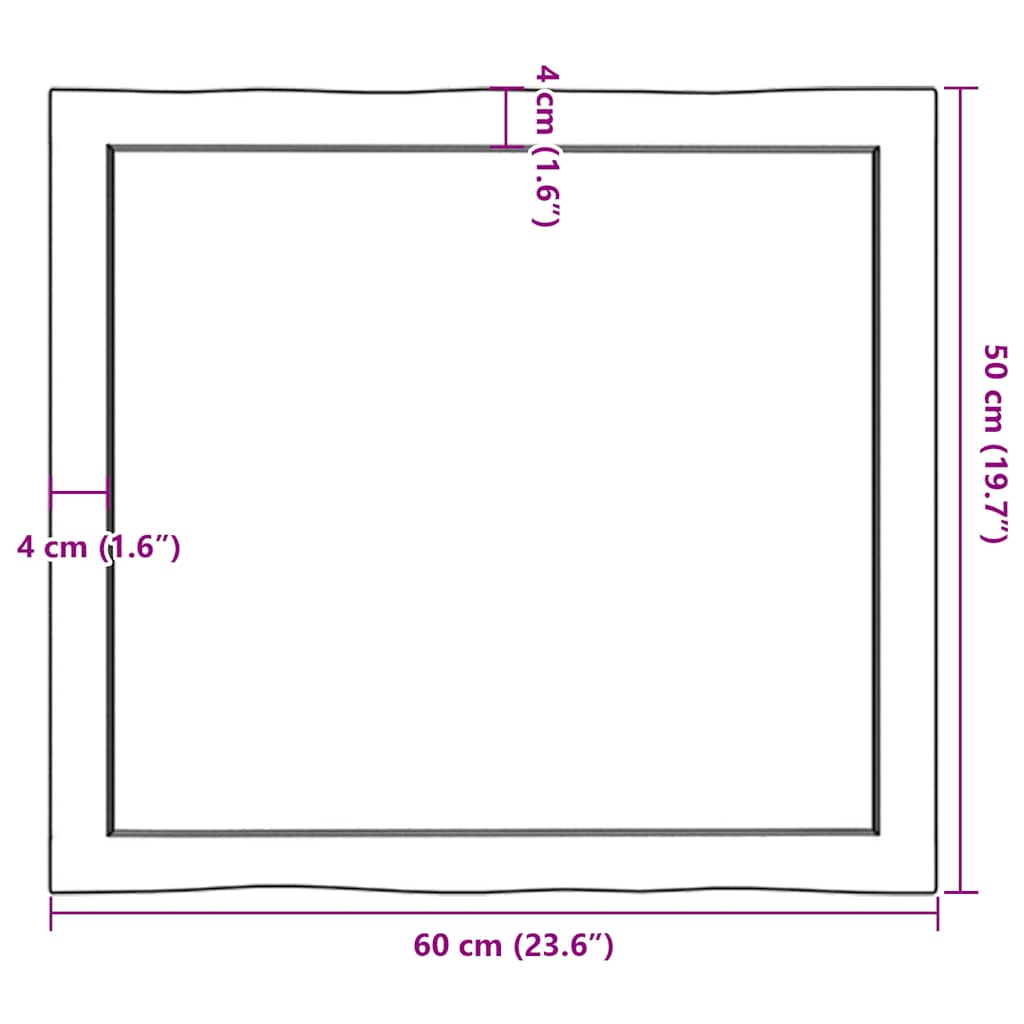 Tampo de mesa com bordas vivas carvalho tratado castanho-claro