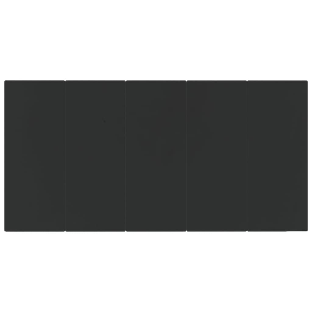 7 pcs conjunto de jantar para jardim vime PE preto