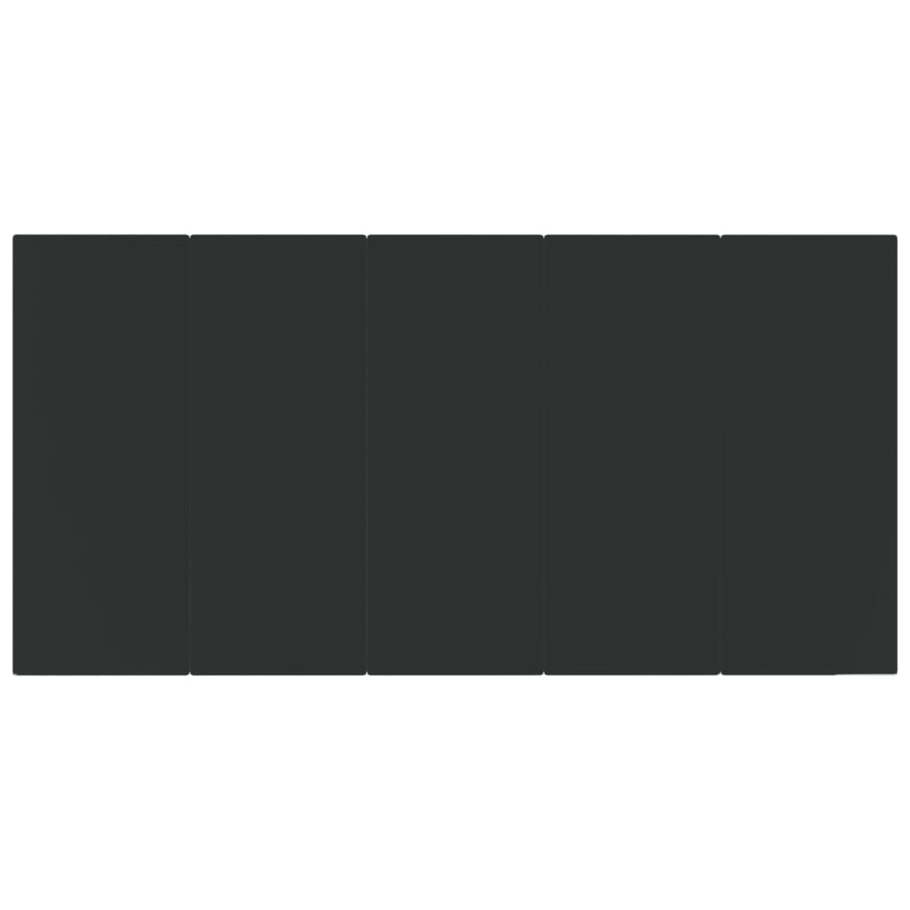 7 pcs conjunto de jantar para jardim vime PE preto