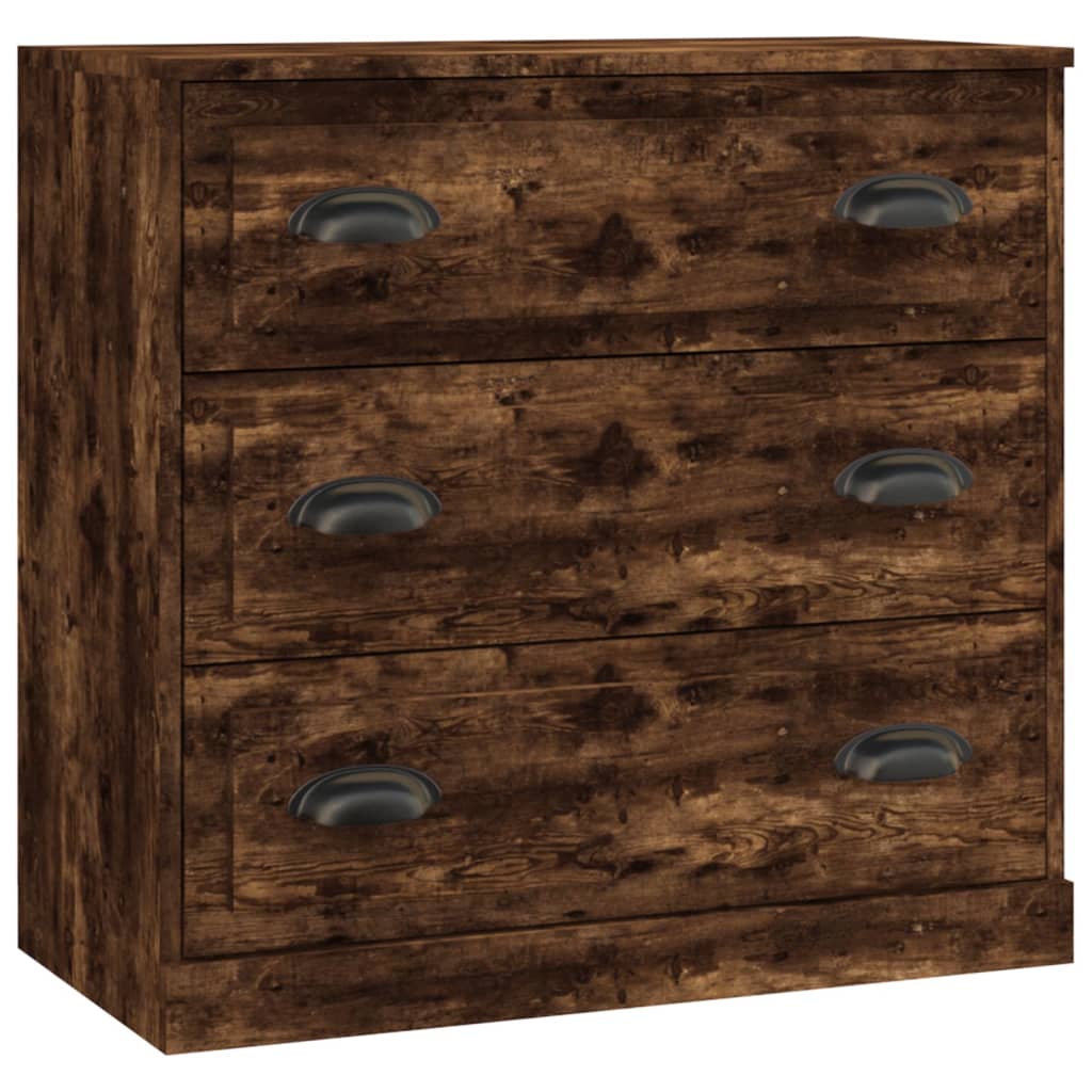 Aparadores 3 pcs madeira processada cor carvalho fumado