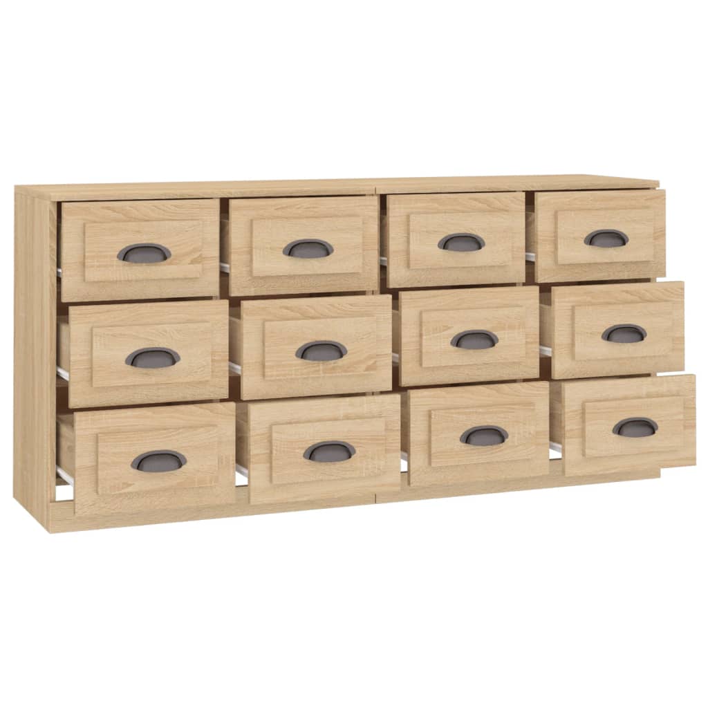 Aparadores 2 pcs derivados de madeira carvalho sonoma