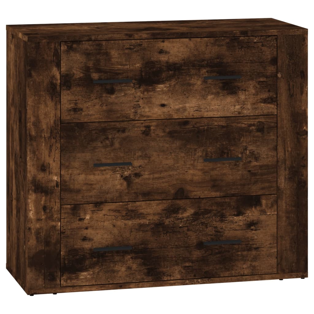 Aparadores 3 pcs madeira processada cor carvalho fumado