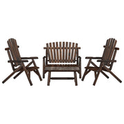 4 pcs conjunto lounge de jardim madeira de abeto maciça