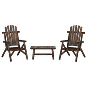 3 pcs conjunto lounge de jardim madeira de abeto maciça