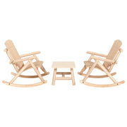 3 pcs conjunto lounge de jardim madeira de abeto maciça