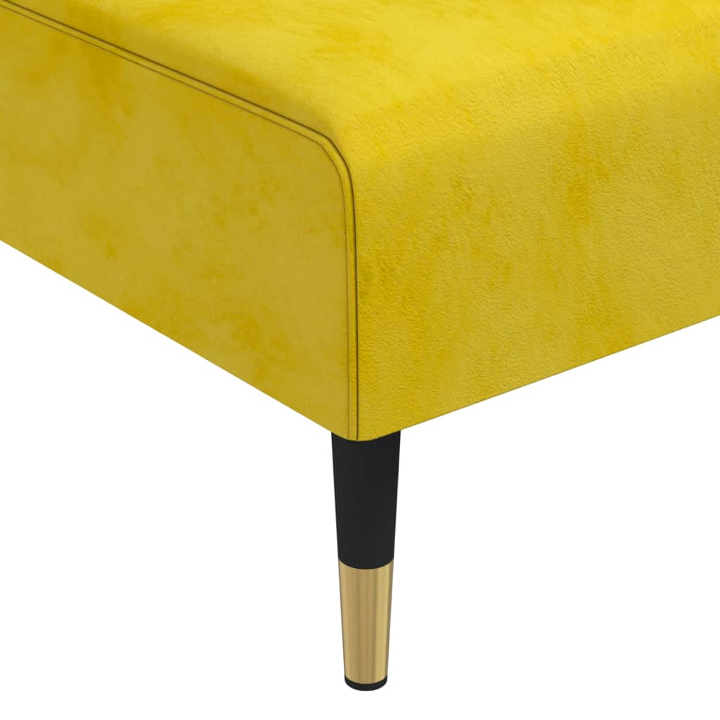 Sofá-cama em forma de L 271x140x70 cm veludo amarelo