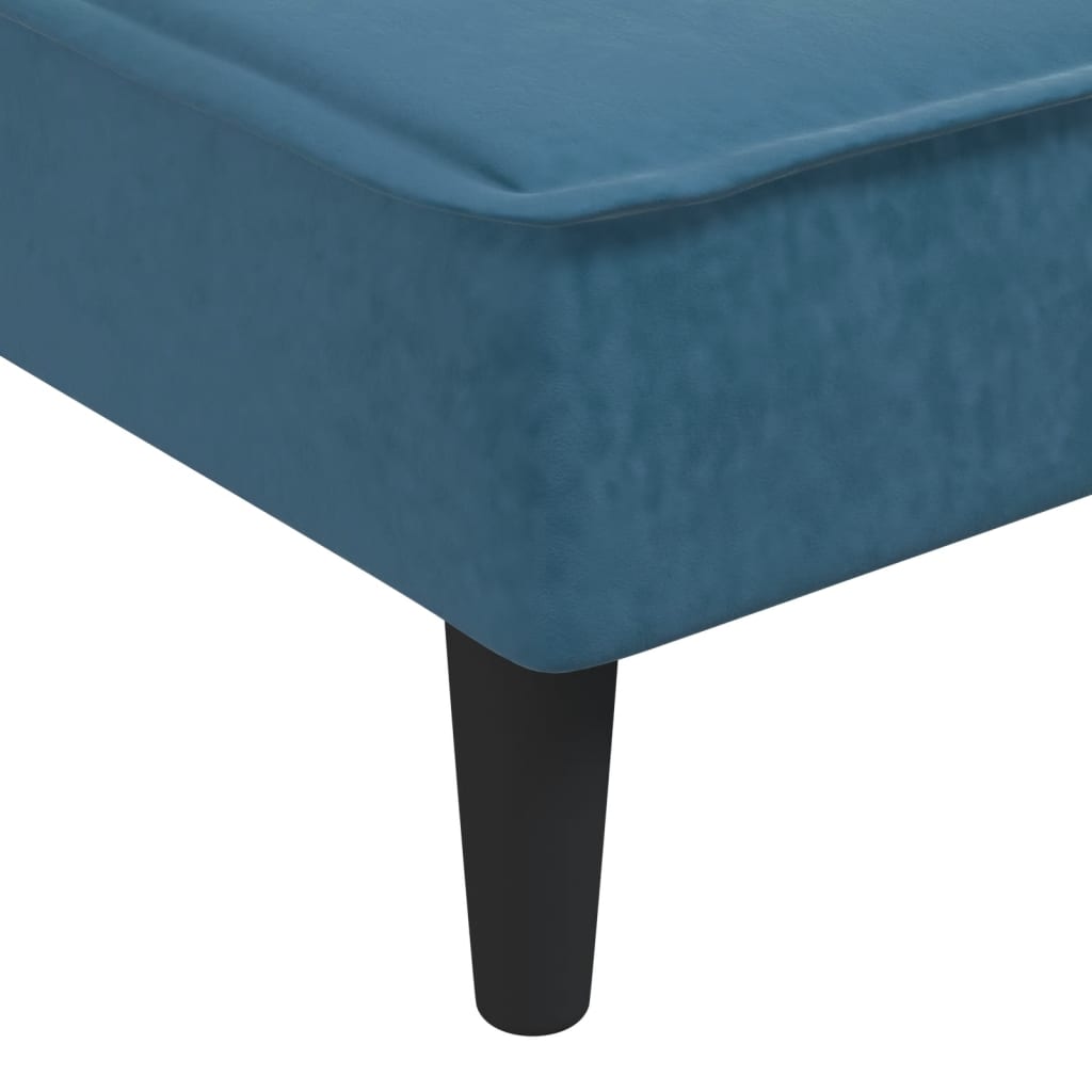 Sofá-cama em forma de L 255x140x70 cm veludo azul