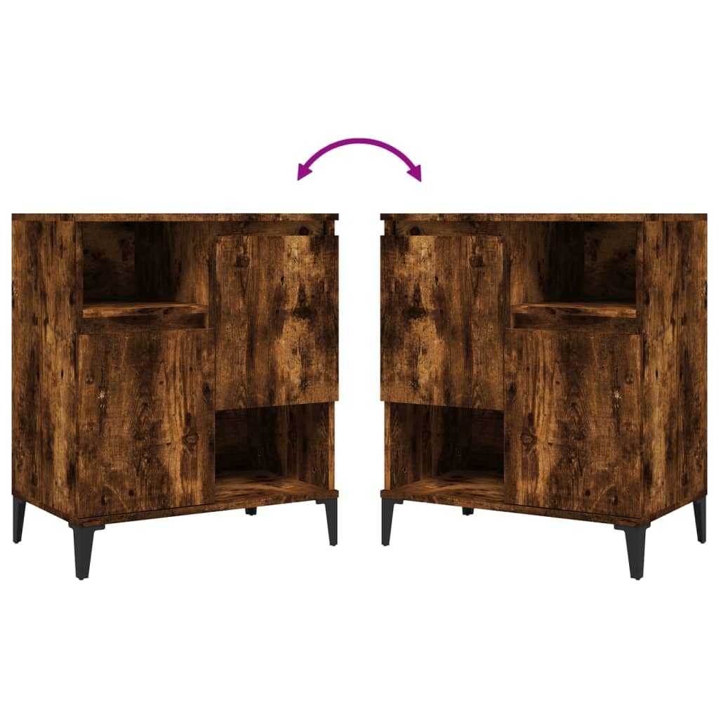 Aparadores 3 pcs 60x35x70 cm derivados madeira carvalho fumado