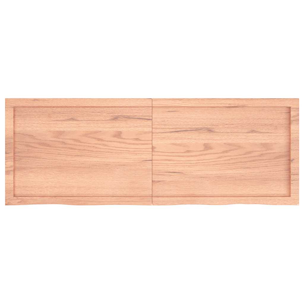 Piano Tavolo Marrone 140x50x(2-4) cm Rovere Massello Trattato