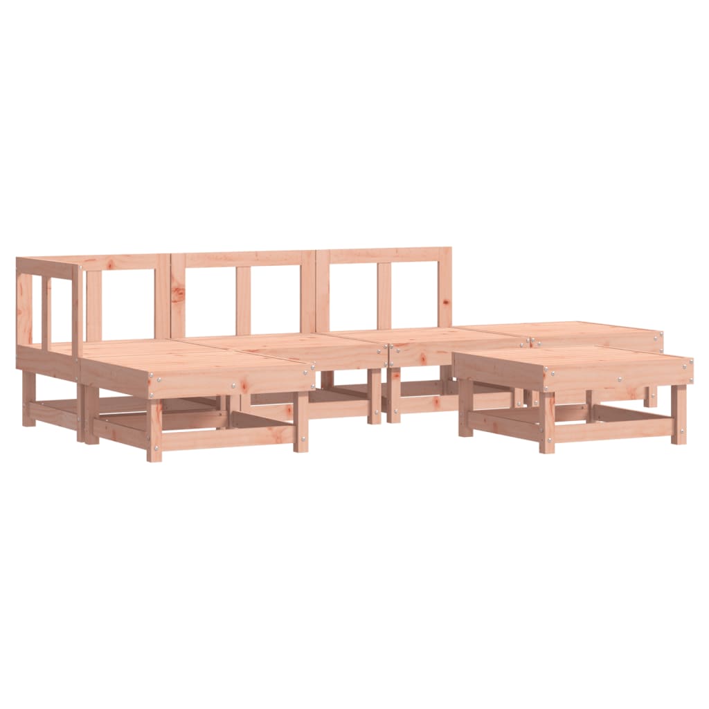 6 pcs conjunto lounge de jardim com almofadões douglas maciça