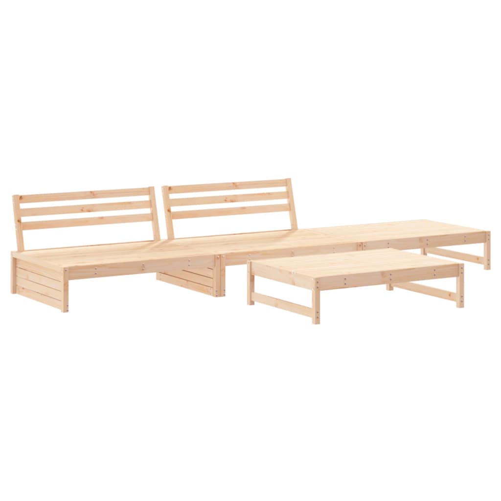 4 pcs conjunto lounge jardim com almofadões madeira maciça