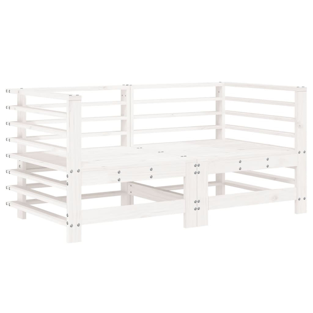 6 pcs conjunto lounge de jardim pinho maciço branco