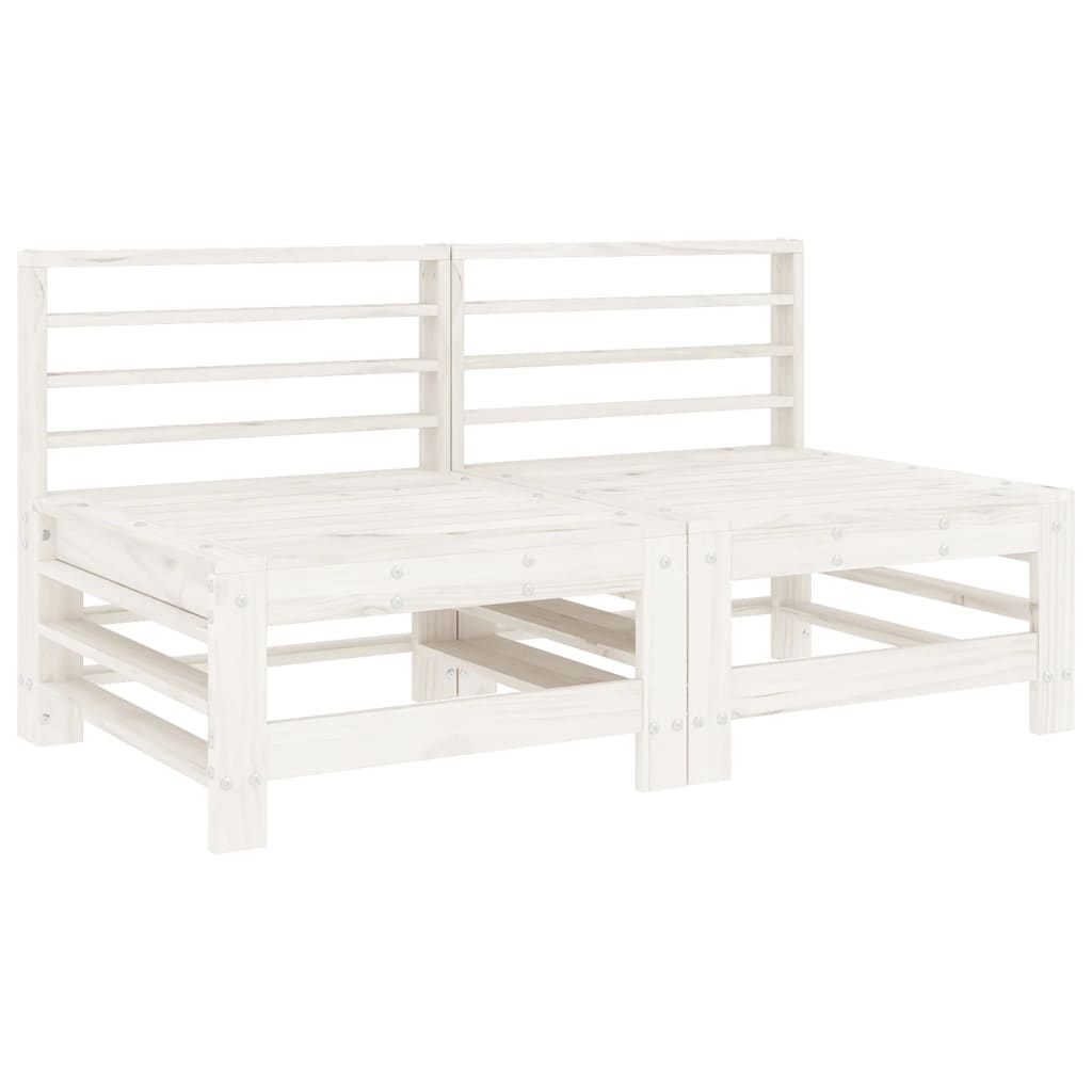 6 pcs conjunto lounge de jardim pinho maciço branco