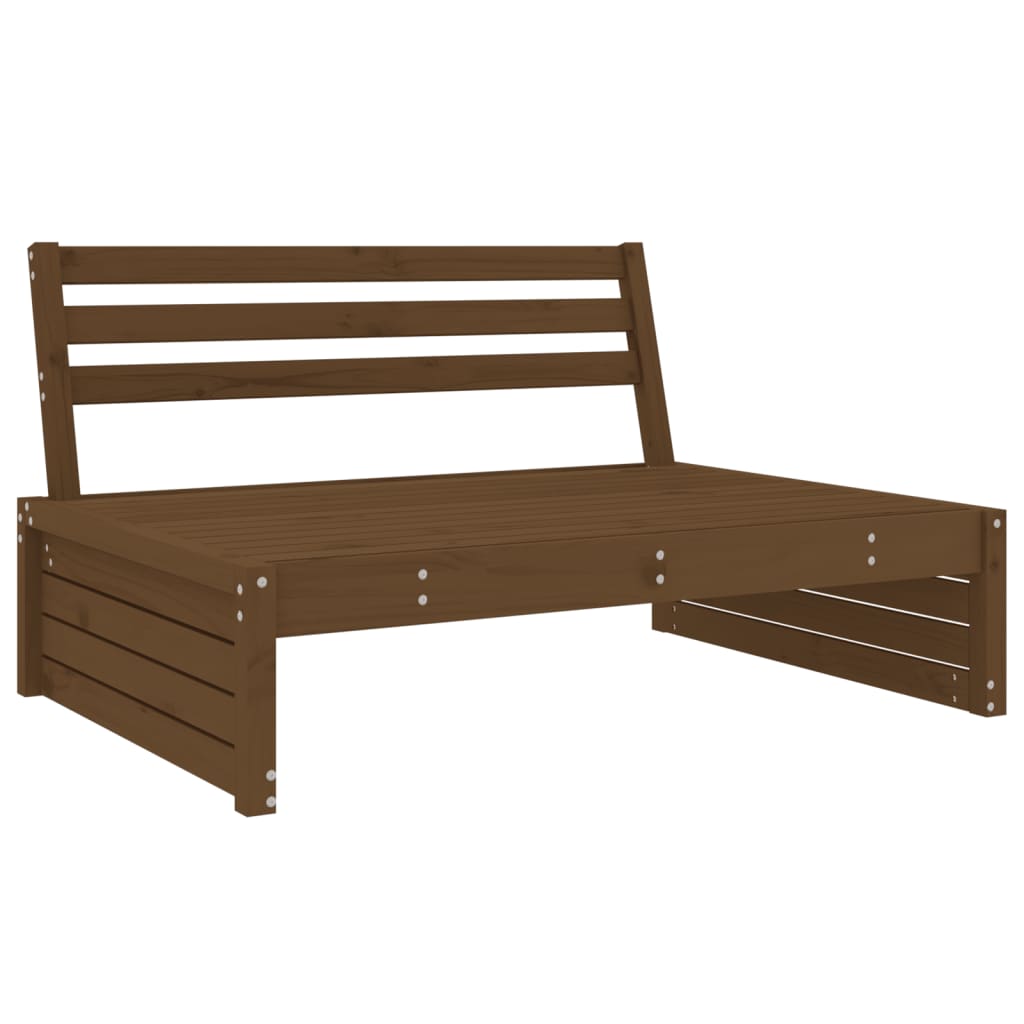 2 pcs conjunto lounge de jardim pinho maciço castanho-mel