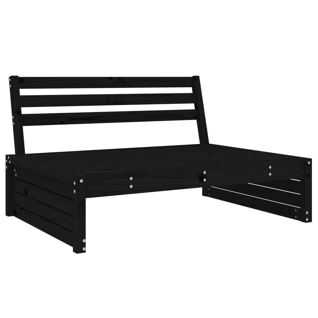 2 pcs conjunto lounge de jardim madeira de pinho maciça preto