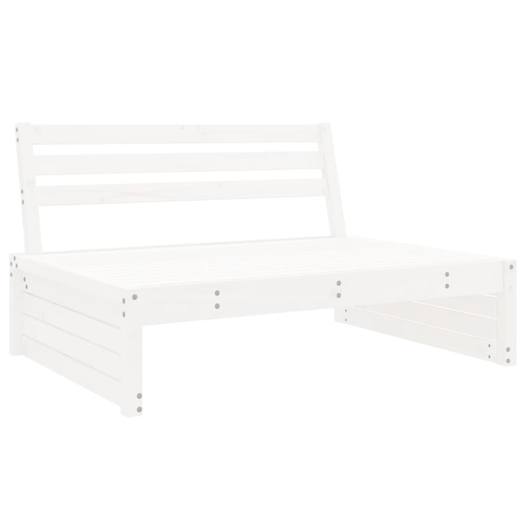 4 pcs conjunto lounge de jardim madeira de pinho maciça branco