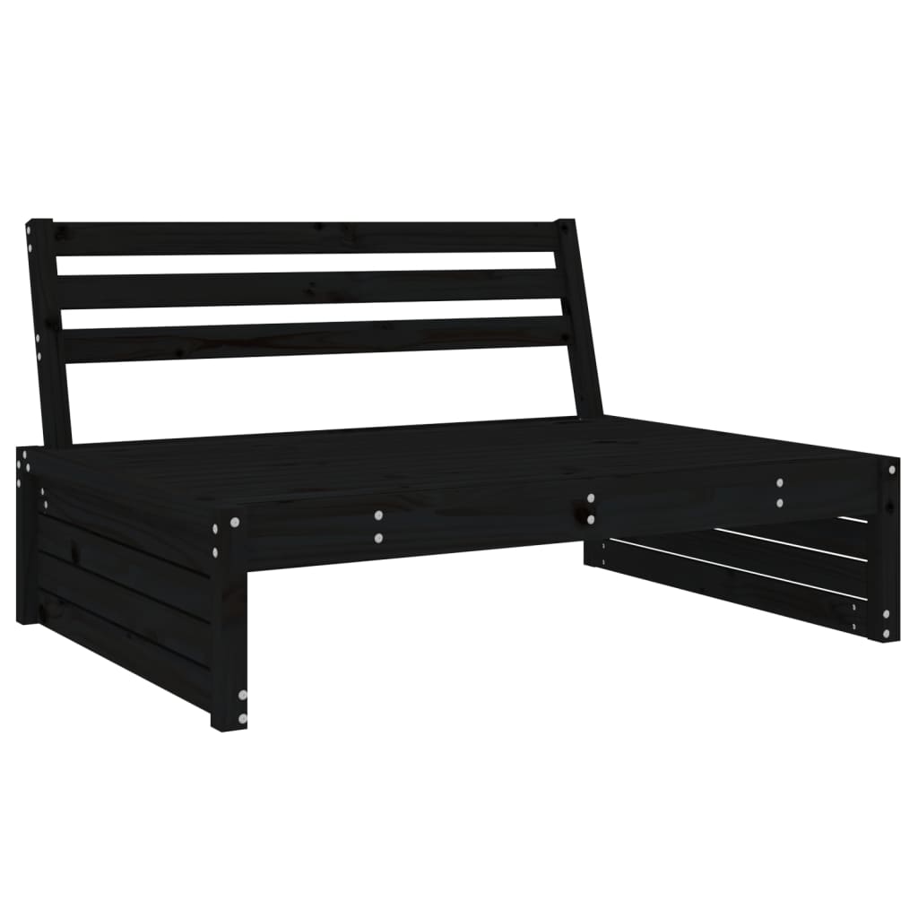 4 pcs conjunto lounge de jardim madeira de pinho maciça preto
