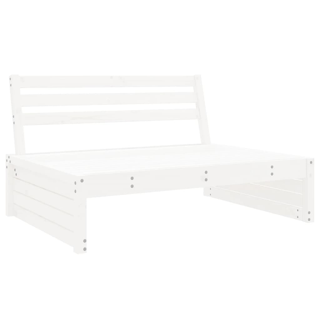 6 pcs conjunto lounge de jardim pinho maciço branco
