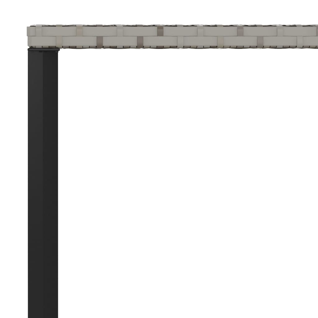 6 pcs conjunto de jantar p/ jardim c/ almofadões vime PE cinza