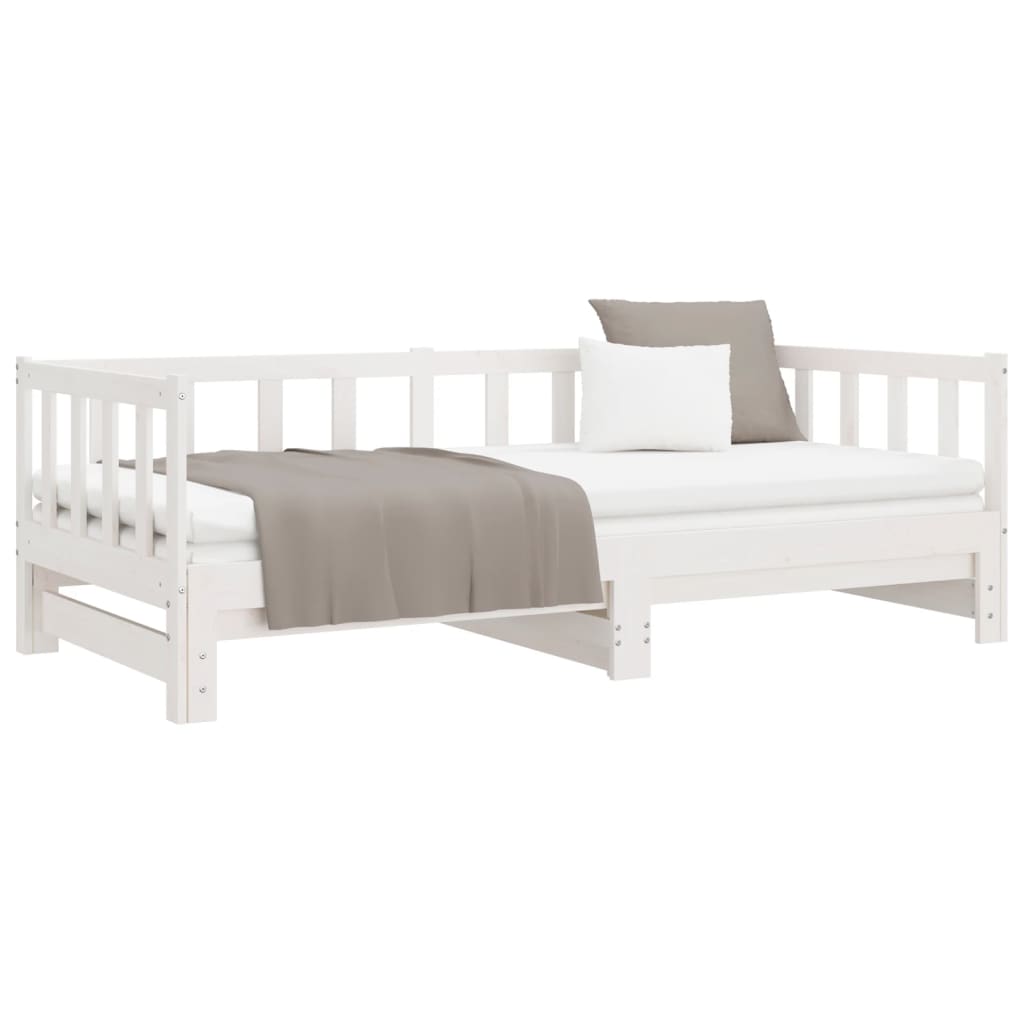 Sofá-cama de puxar 2x(90x200) cm pinho maciço branco