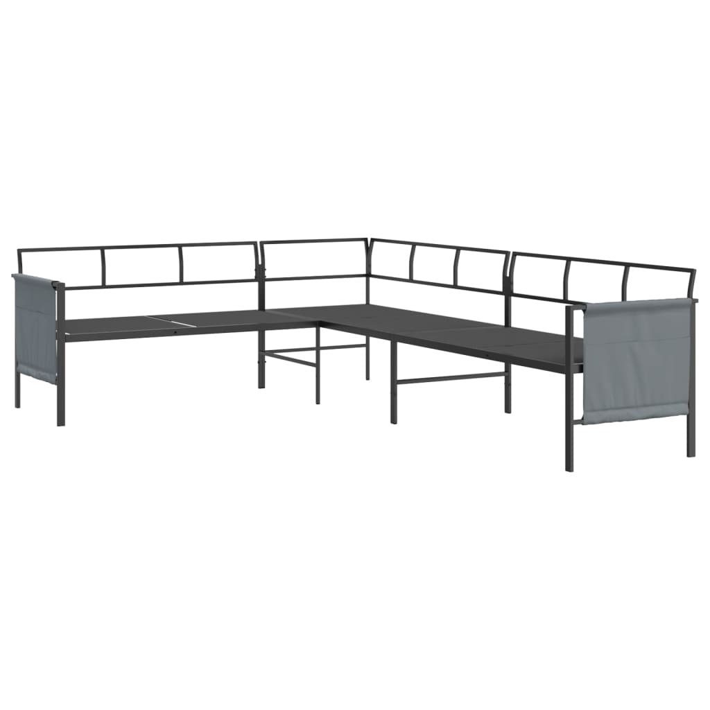 2 pcs conjunto lounge de jardim aço antracite