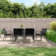 7 pcs conjunto de jantar p/ jardim c/ almofadões vime PE e aço