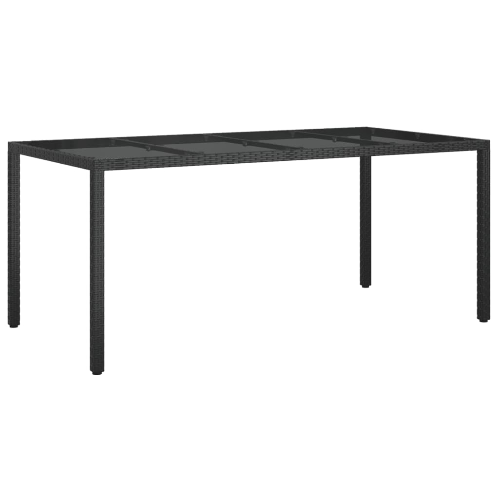 7 pcs conjunto de jantar p/ jardim c/ almofadões vime PE preto