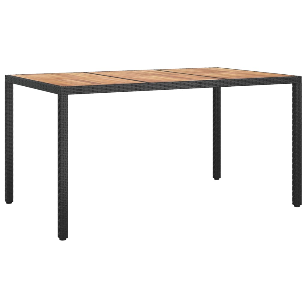 7 pcs conjunto de jantar p/ jardim c/ almofadões vime PE preto