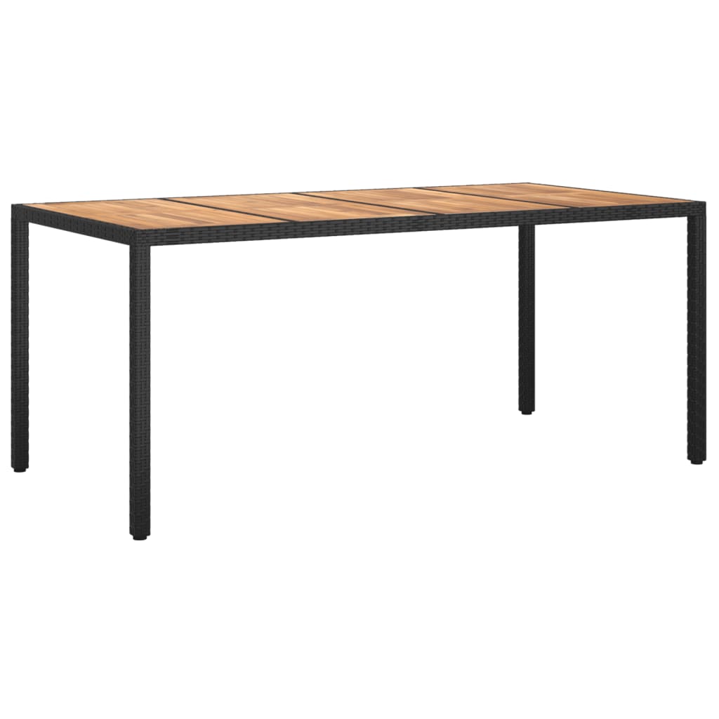 7 pcs conjunto de jantar p/ jardim c/ almofadões vime PE preto