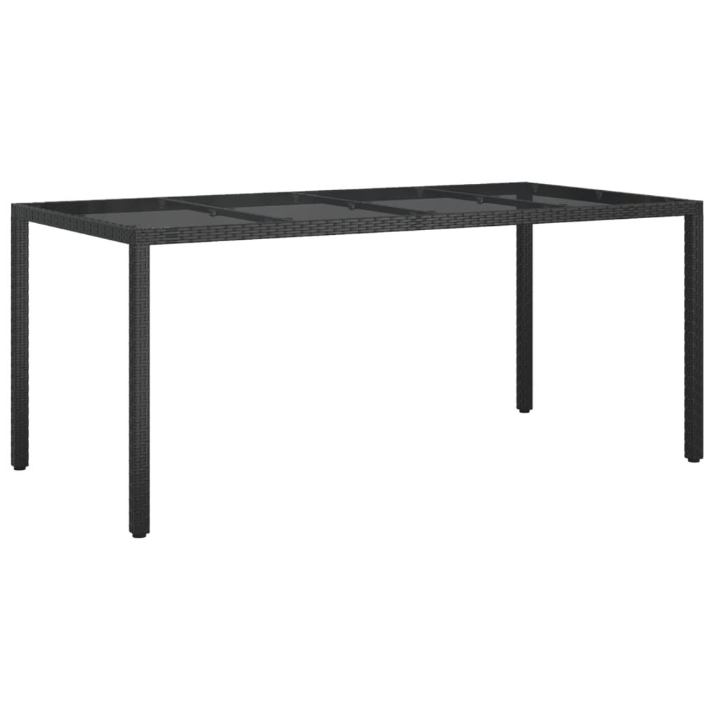 7 pcs conjunto de jantar p/ jardim c/ almofadões vime PE preto