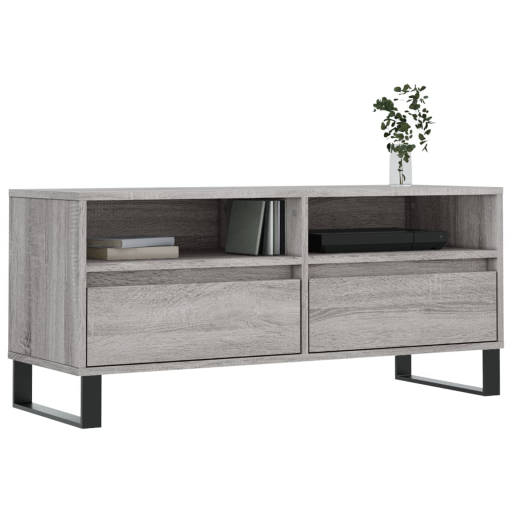 Móvel de TV 100x34,5x44,5 cm derivados madeira cinzento sonoma