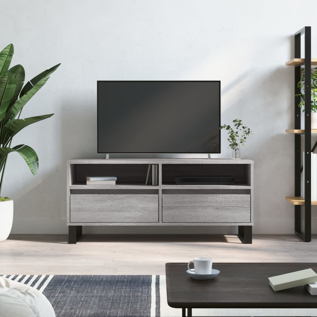 Móvel de TV 100x34,5x44,5 cm derivados madeira cinzento sonoma
