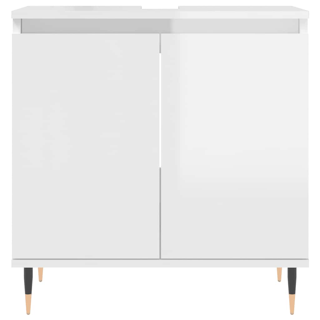 Armário casa banho 58x33x60 cm deriv. madeira branco brilhante