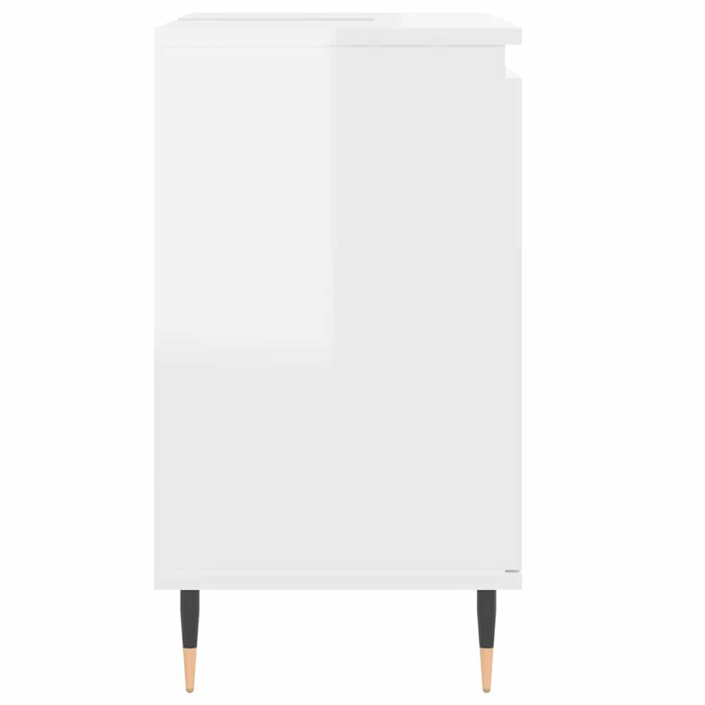 Armário casa banho 58x33x60 cm deriv. madeira branco brilhante