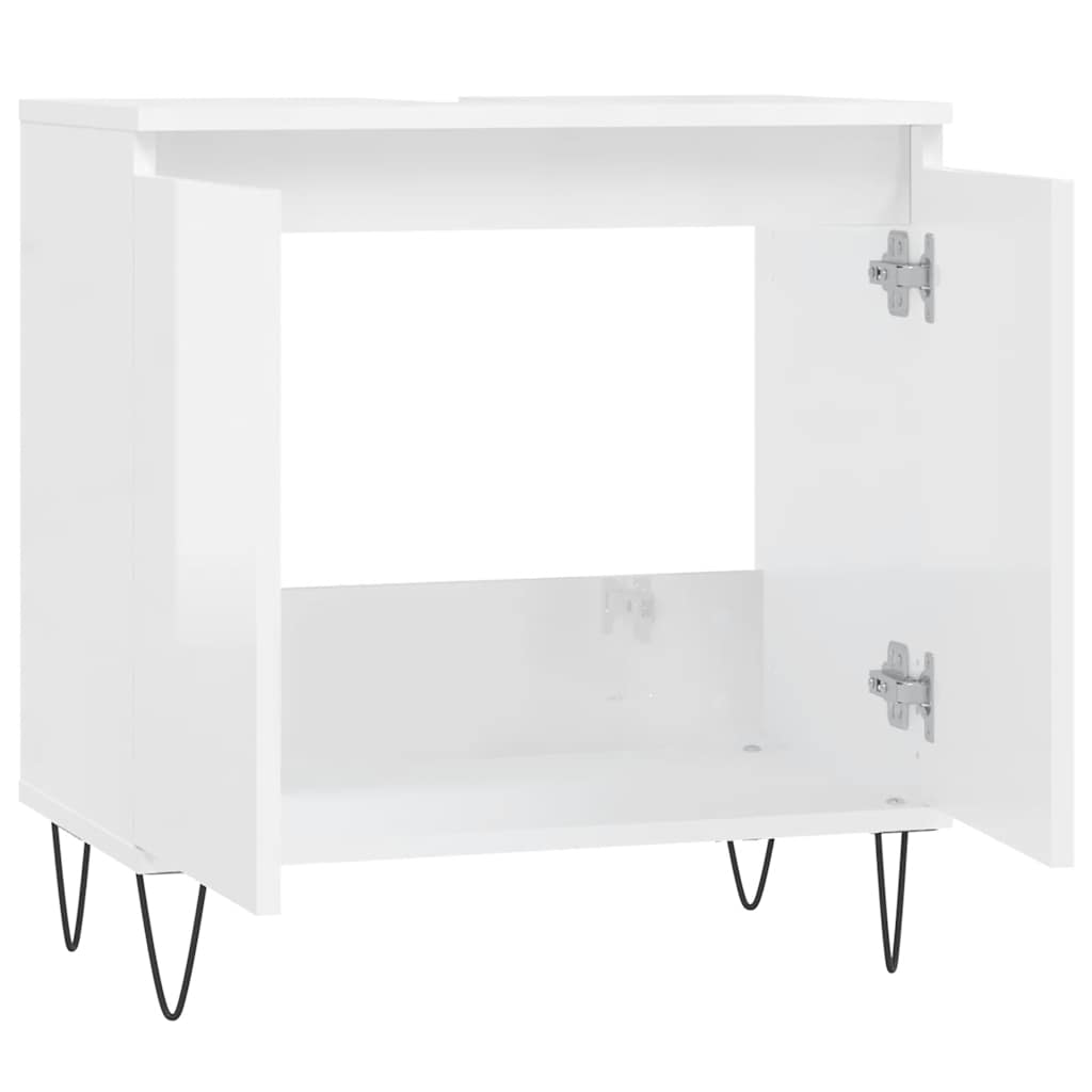 Armário casa banho 58x33x60 cm deriv. madeira branco brilhante